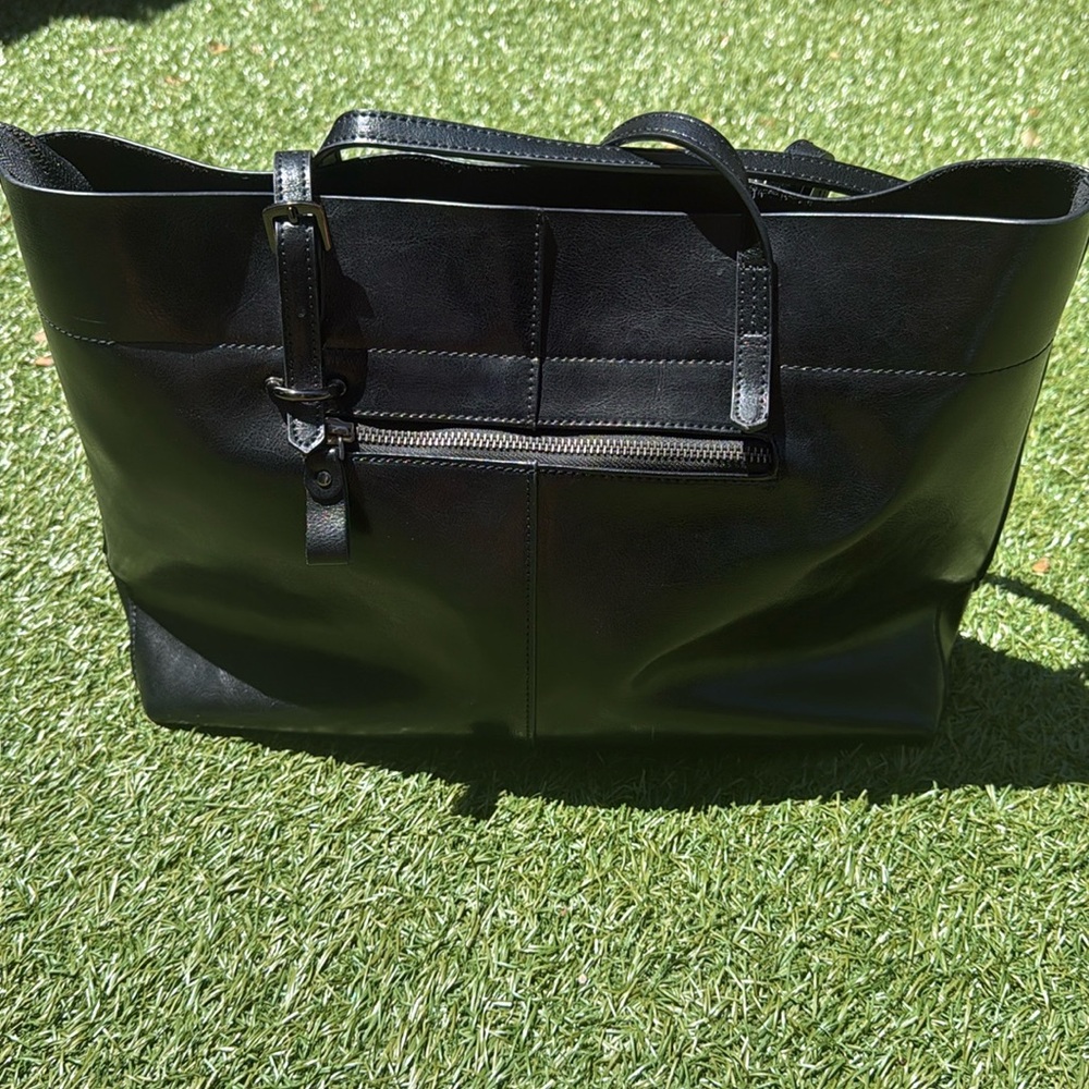 Kattee Black Leather Tote